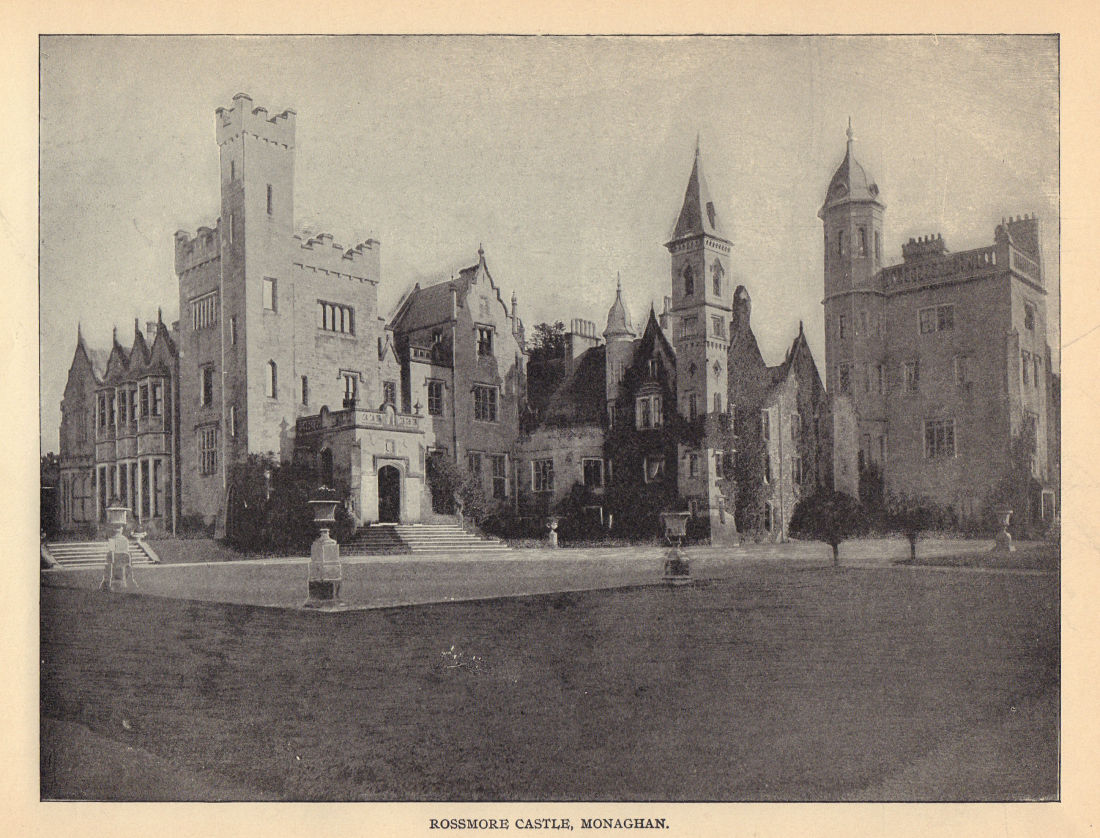 Rossmore Castle, Monaghan. Ireland 1905 old antique vintage print picture